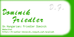 dominik friedler business card